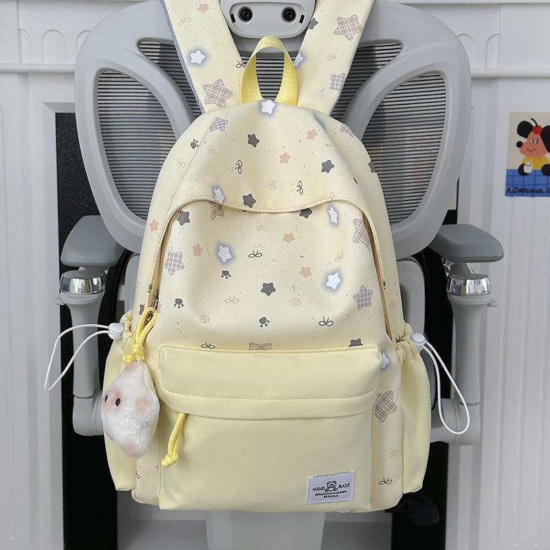 Schoolbag Korean schoolbag Junior high school girls ins fresh casual high value backpack High school students large capacity lightweight backpack