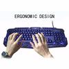 Gaming Keyboard LED 3-Color USB Wired Backlit Waterproof Computer Crack Ergonomic Keyboard
