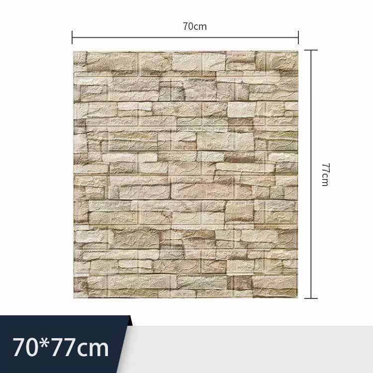70*77cm 3D Wasserdicht Selbstklebend Extra Dick XPE Schaum Retro Ziegelmuster Antikollisions-Tapete Wohnzimmer Schlafzimmer Kinderzimmer Dekor