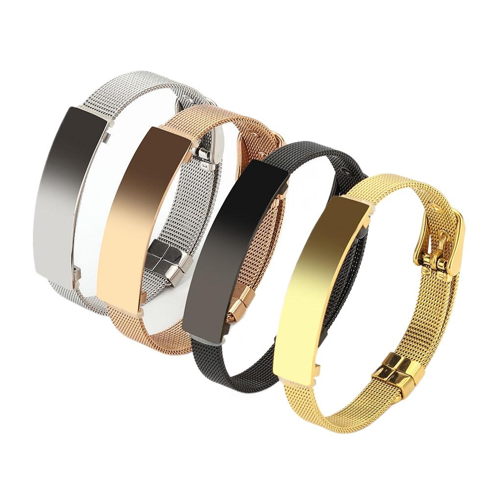 Stainless Steel Blank Bar Bracelet Custom Laser Engraved Nameplate Jewelry 18K PVD Gold Plated Waterproof for Men Women