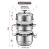 MAXCOOK 3-Layer 304 Stainless Steel Steamer Pot