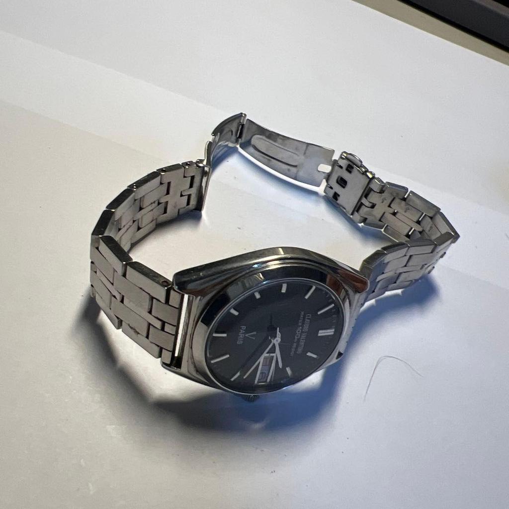 Used CLAUDIO VALENTINO PARIS Men's Watch Black Dial Date Display