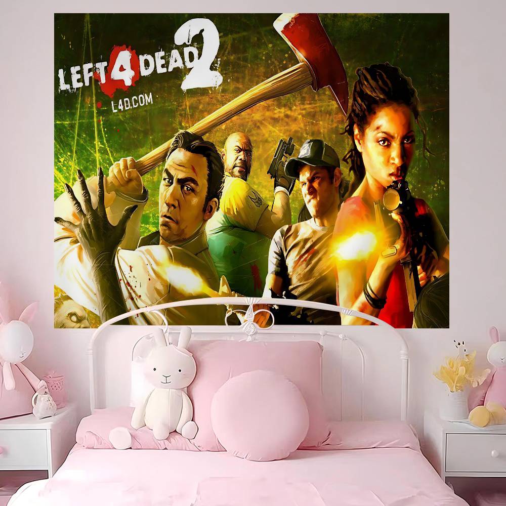 Heißes Actionspiel Left 4 Dead Anime Wandteppich Hippie Blume Wandteppiche Schlafsaal Dekor Günstige Hippie Wandbehang