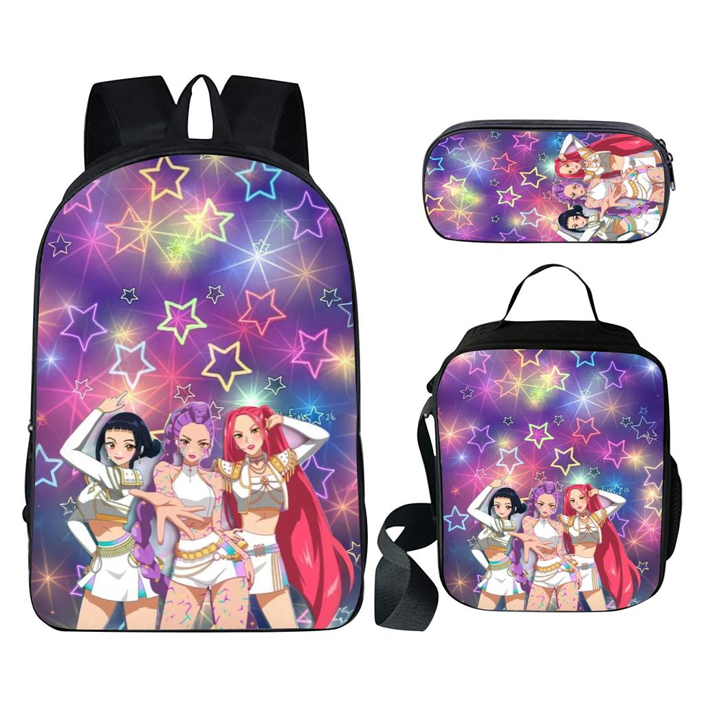 Fashionable And -looking Three Piece Backpack Set For Students Crossbody Bag Pencil Case