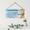 1pc Bathroom Beach Shell Wooden Listing Bathroom Rules Women's Shop Decor Girl Personality Decor Wall Listing Holiday Decor Supplies
