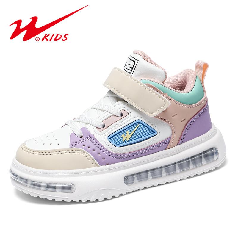 Boys and Girls Velcro Air Cushion Little White Shoes Autumn Children Board Shoes White Breathable Casual Sports Shoes