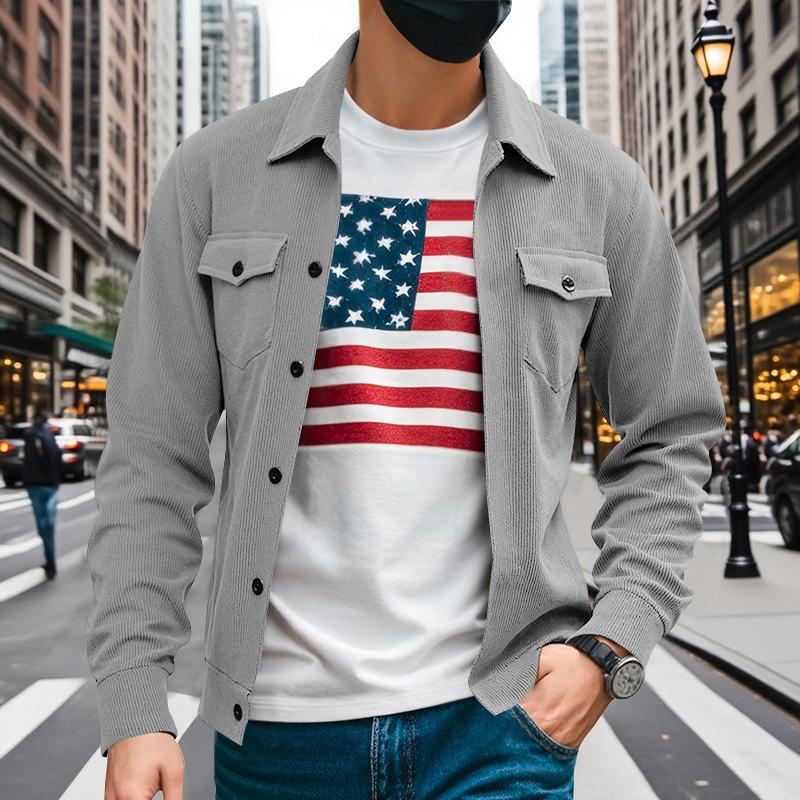 American Retro Autumn and Winter Heavy Corduroy Hunting Suit Commuter Workwear Light-produced Casual Jacket