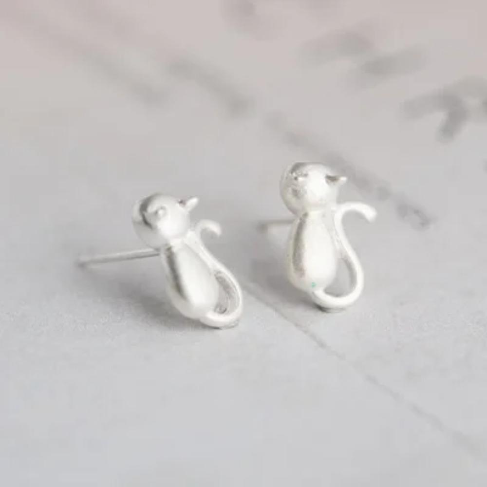 Silver Plated Korean Style Stud Earrings for Women Creative Ear Hole Design Allergy Free Fine Jewelry Accessories