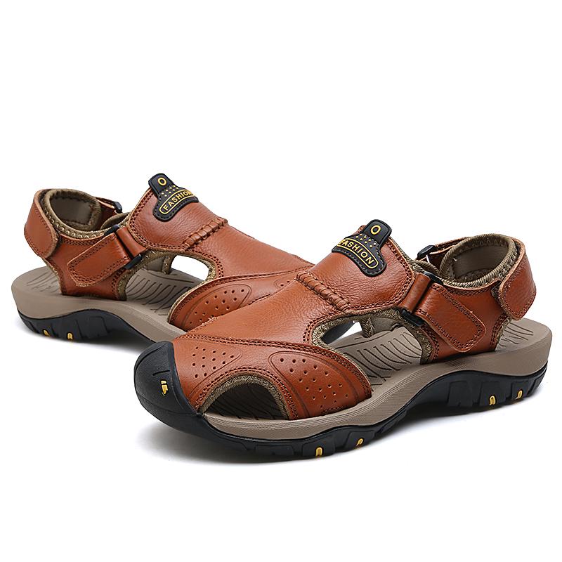 Fashion 2025 New Man's Shoes Genuine Leather Men Sandals Summer Men's Shoes Outdoor Water Shoes Leather Sandals For Men