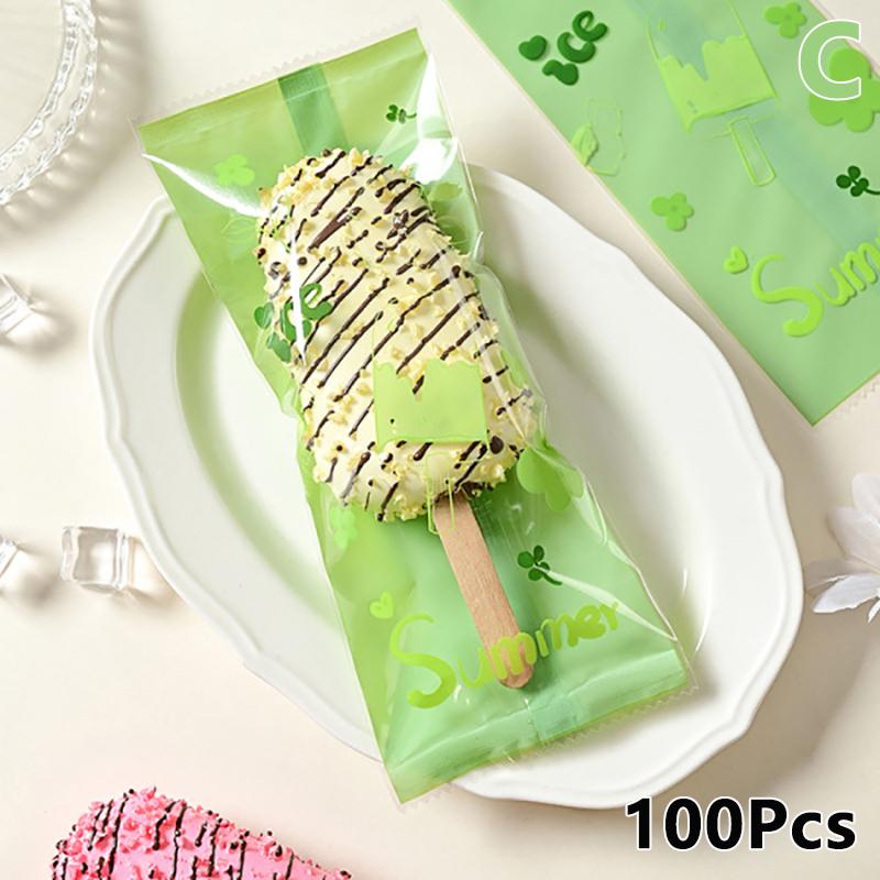 100Pcs Disposable Ice Popsicles Bags Thick Frozen Pops Handmade Ice Cream Plastic Wrappers For Candy Food Grade Packing Bag