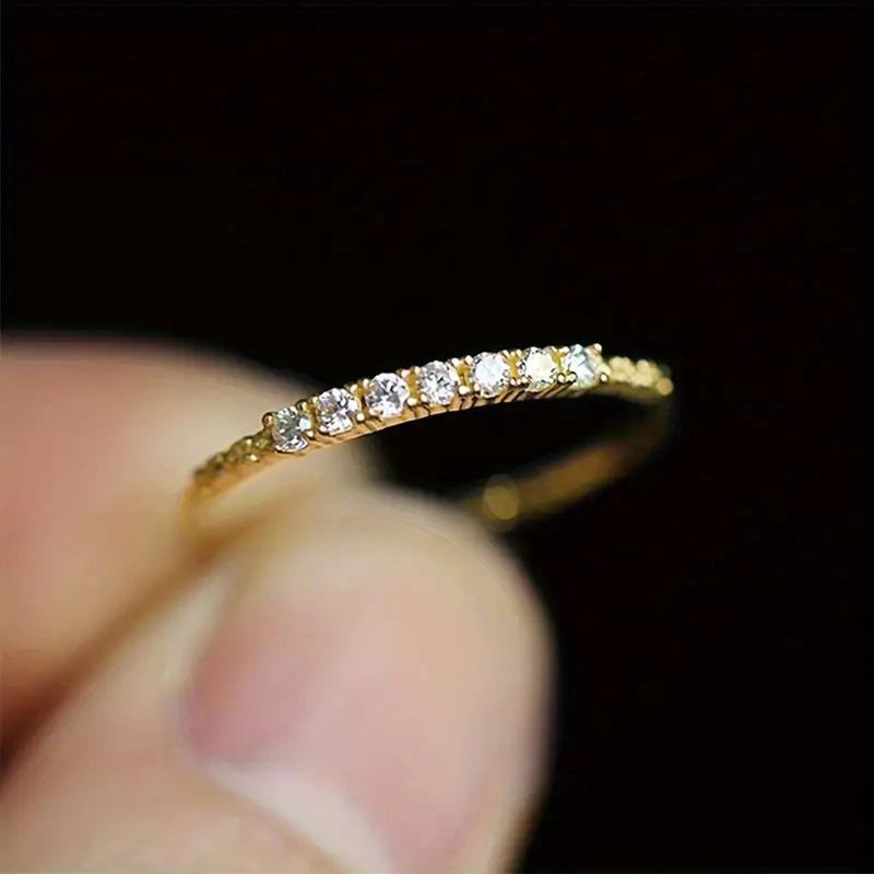New Minimalist Thin Rings for Women Wedding Brilliant Cubic Zircon High Quality Versatile Female Finger Ring Jewelry