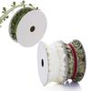 Leaf Ribbon Length 20M Christmas Decorative Ribbons for Bows Making Craft Embellishment Wedding Decoration Packaging