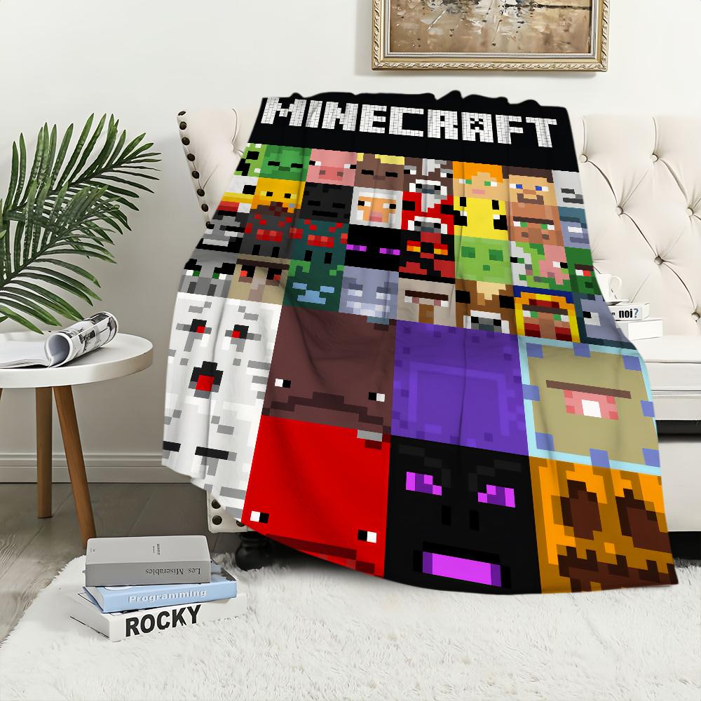 Game M-Mine-Cute C-craft Funny Fashion Blanket Plush Nap Sofa Rug for Living Room Office Bedroom Birthday Home Travel Kid Gifts