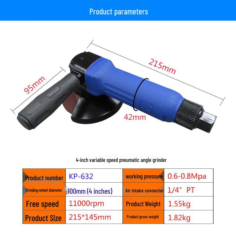 KOPO Pneumatic Angle Grinder CN plug (adapter included)