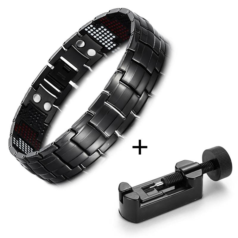 Fashion Jewelry Healing FIR Magnetic Bracelets Titanium Bio Energy Bracelet for Men Blood Pressure Accessory Wristband