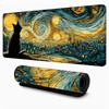 Van Gogh art style Starry Night Large Mouse Pad Desk Mat Non-Slip Stitched Edge gaming mats pc accessories keyboard mousepads