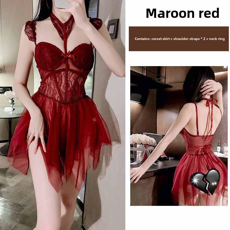 Fishbone Bra Pure Want To Wear Lace with Chest Pad Suspender Top with Short Bottom Vest Inside