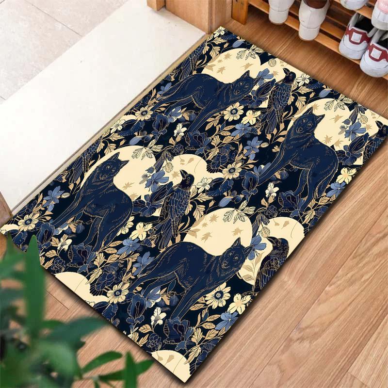 

Retro moon animal Pattern Square Carpet,Area Rug,Carpet Rug for Living Room Bedroom Sofa Playroom Decor,Non-slip Floor Mat,Holiday Birthday Gifts 60cmx90cm