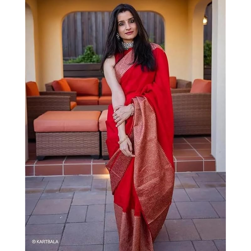 Yashika Women` Banarasi Kanjivaram Cotton Silk