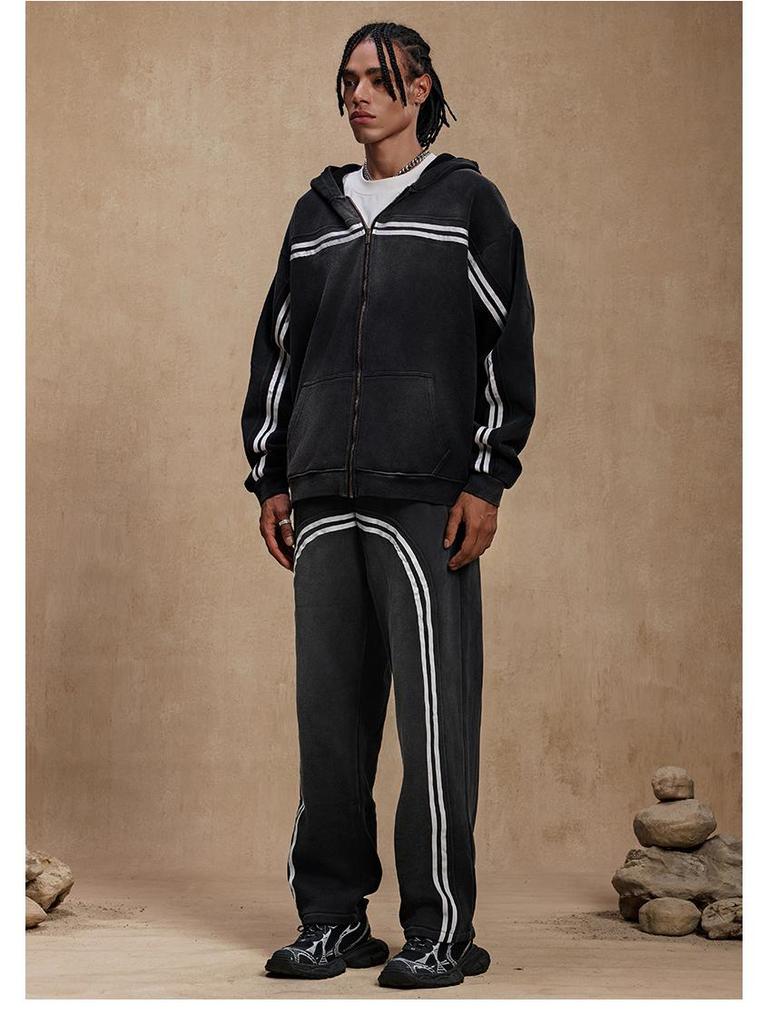 Men's Retro Heavyweight Fleece Hoodie - Autumn/Winter Casual Sports Jacket