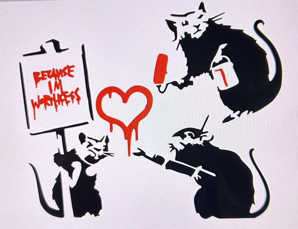 Set of 3 Banksy Mouse STICKER JAPAN Cutting Sticker Decal Sticker Waterproof Waterproof Durable