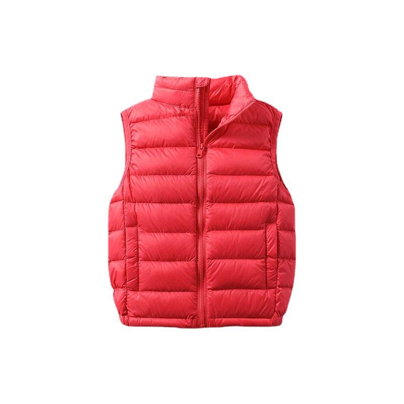 Kinder Slim Fit Daunenweste - Unisex Stehkragen Oberbekleidung