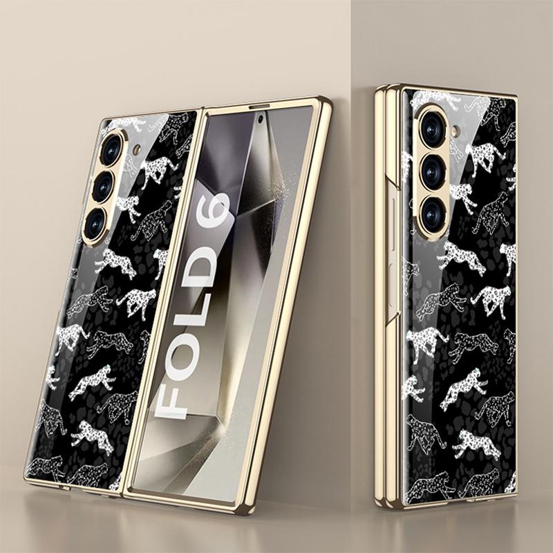 Nou pentru Samsung Galaxy Zfold6 5g Husă Telefon Pictură Creativă Hd Sticlă Securizată Lux Ușor Orificiu de Precizie Husă Protecție la Cădere