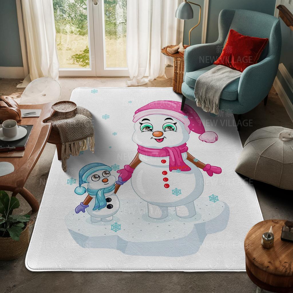 House Entrance Carpet Home Door Mat Living Room Bath Foot Bathroom Non-slip Water Absorption Rugs Bath Merry Christmas Winter