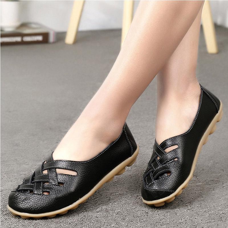 Fashion Genuine Leather Shoes For Women Soft Their Flat Shoes Women Footwear  Nurse Loafers Women Casual Shoes Leather Flats Luxury 2024