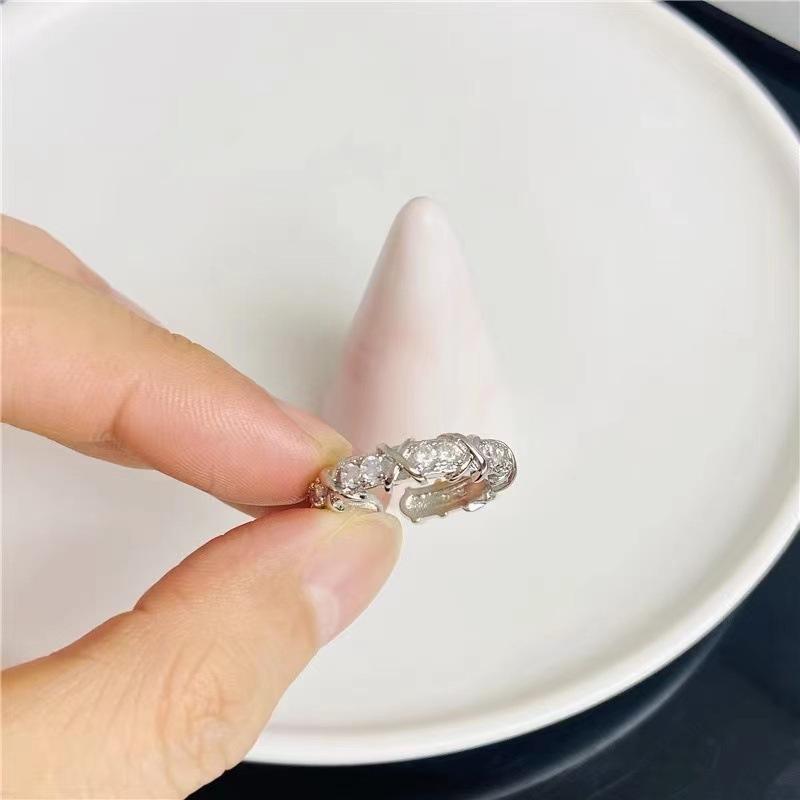 Super flash beauty fried zircon ring~ opening adjustable fashion ins Internet celebrity ring female high sense index finger ring