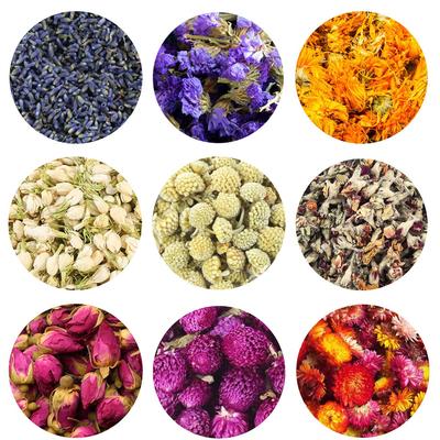 TooGet's Fragrant Dried Flowers and Herbs Include Lavender, Forget-me-not, Marigold, Jasmine, Scindapsus Aureus Flowers, Apple Blossoms, Rosebuds, Gom
