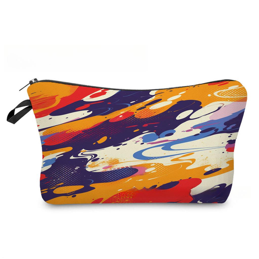 Women Abstract lines Print Cosmetic Bag Toiletries Organize Travel Storage Case 6858