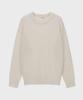 BASIC HOUSE Uni Ribbed Semi-Overfit Round Neck Knit Cream Lwkt7103