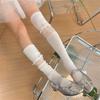 Women Lace Patchwork Calf Sock Knee Length Socks Lacing Up Knee Sock Fashion Mesh Knee Stockings Sexy Mesh Calf Socks