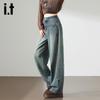 Izzue It Women's American Style High-Waist Wide-Leg Jeans