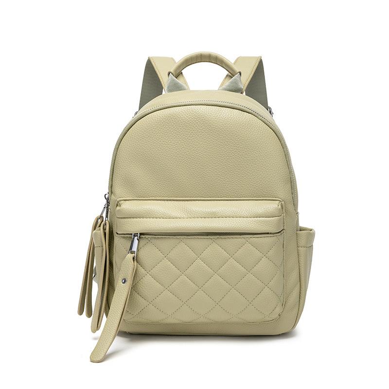 Schoolbag Backpack Women's Travel Bag Simple and Lightweight Soft Leather PU Multifunctional Anti-splashing Versatile Medium Backpack New Leisure Bag