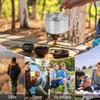 Campingkessel mit Doppelgriff Edelstahl Kurzes Auslaufdesign Tragbare Camp Tee-Kaffeekanne für Reise Outdoor-Aktivität