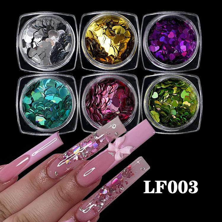 Nail Art Sequins Super Glitter Powder Symphony Combination Sequins Diy Nail Decoration 6 Color Set