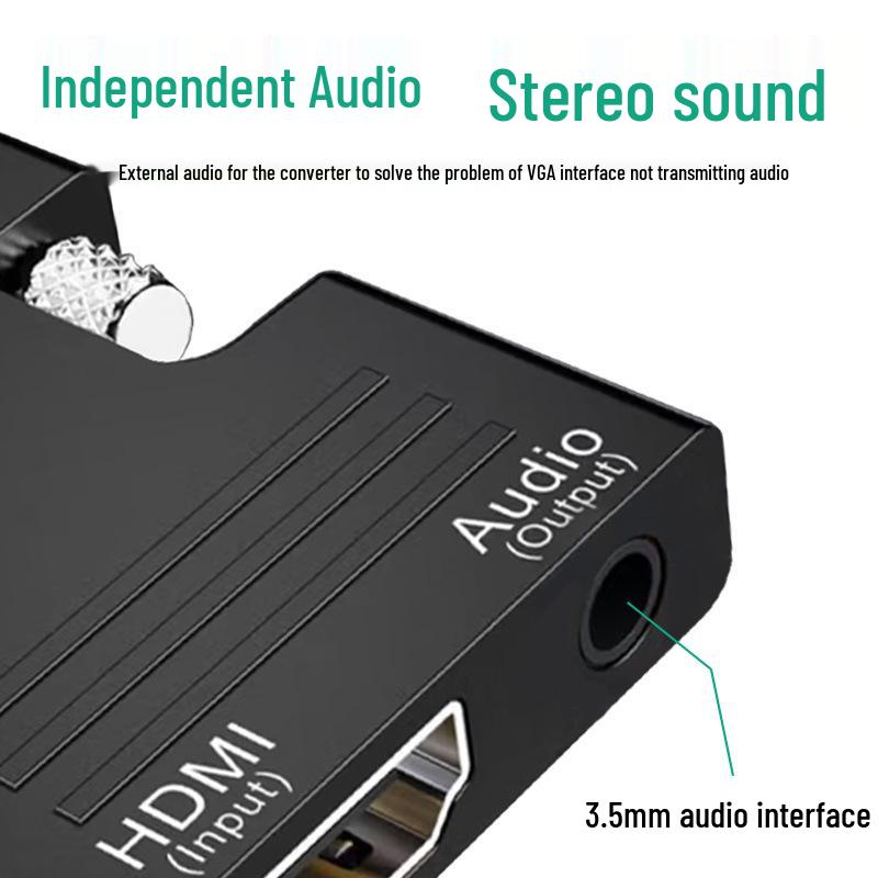 HDMI To VGA Adapter with Audio Port for Laptop/Computer To Monitor/Projector Connection