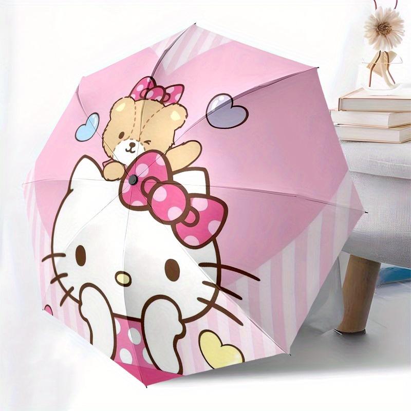 1pc Hello Kitty Cute Bear Heart Umbrella with Plastic Handle,Suitable for All Seasons Home Travel Outdoor UmbrellaSanlio404