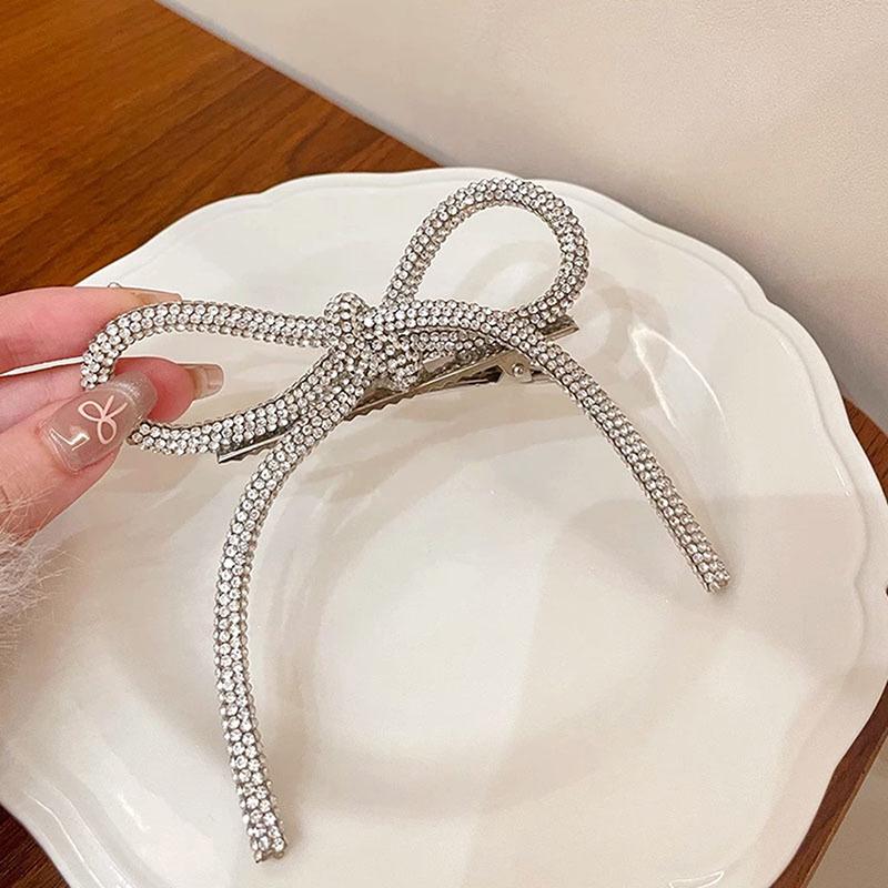 

Simple Bowknot Hair Clip For Women Girls Elegant Bow Hair Clip Exquisite Shiny Hair Accessories Gifts белый