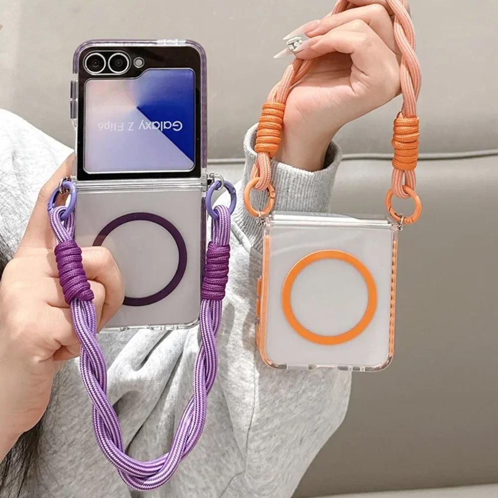 Für Magsafe Magnetischer Handgelenkriemen Handyhülle Für Samsung Galaxy Z Flip 7 6 5 4 3 Flip7 Flip6 Flip5 Flip4 Flip3 Transparente Hülle