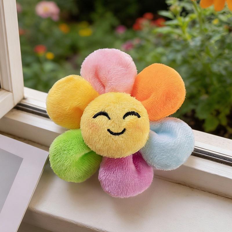 Sunflower Plush Toys 8Cm Sunflower Stuffed Keychain Hairpin Corsage Adorably Girls Accessories Backpack Pendant Birthday Gifts