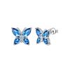 1 Set Jewelry Set Sparkling Rhinestones Inlaid Butterfly Pendant Necklace Ear Studs