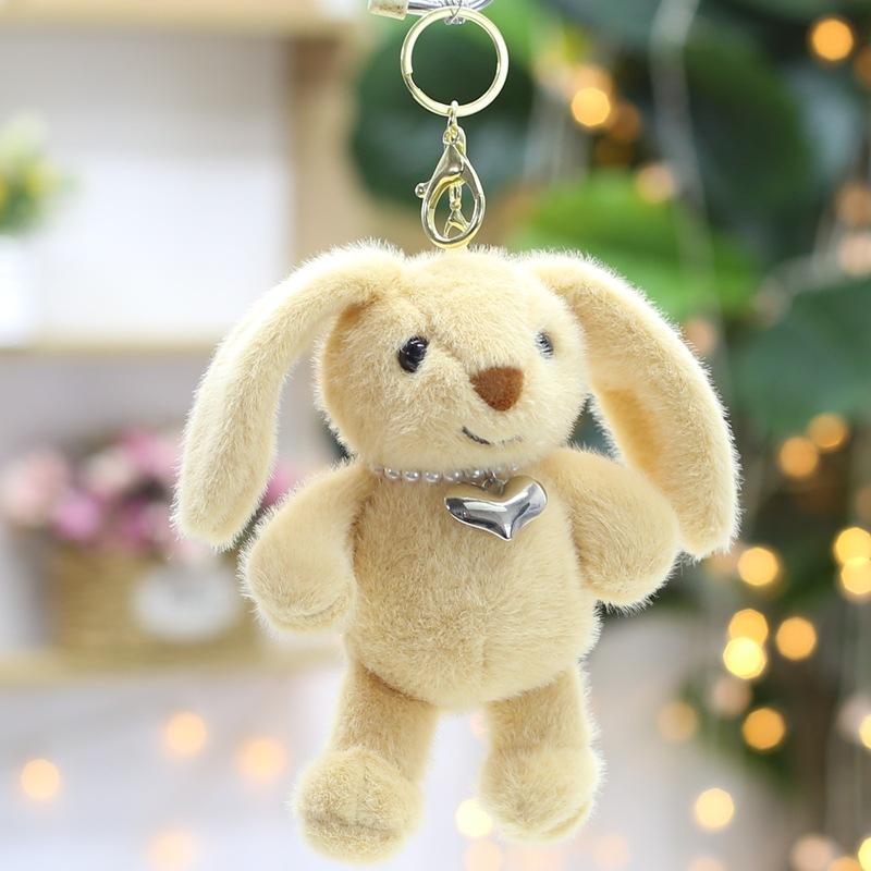 Cartoon Rabbit Doll Keychain Pendant Cute Doll School Bag Hanging Decoration Birthday Gift Plush Toy