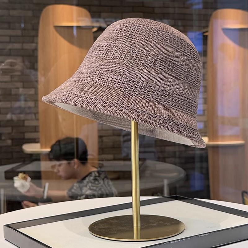 New fashion sunshade sunscreen fisherman hat children spring and summer knitted hollow breathable face small bucket hat