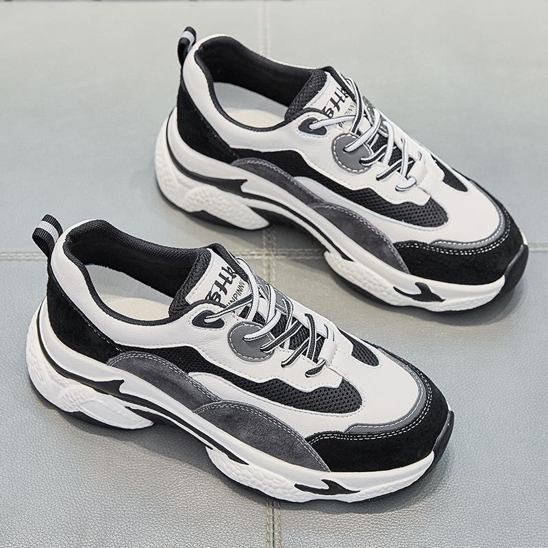 Daddy Schuhe Damen Studenten Allround Winter Neue Mode Farbblock Dicke Sohle Atmungsaktive Sportschuhe