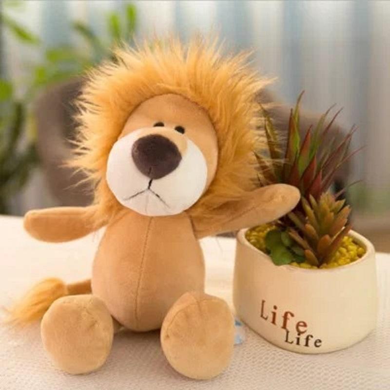 Stuffed Plush Animals Toys Soft Dolls Jungle Lion Elephant Tiger Dog Fox Monkey Deer Children Gift Kawaii Baby Kids Hobbie Toys