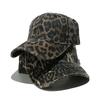 Vintage Leopard Print Baseball Cap for Women Men, Washed Cotton Adjustable Sun Hat Y2K Streetwear