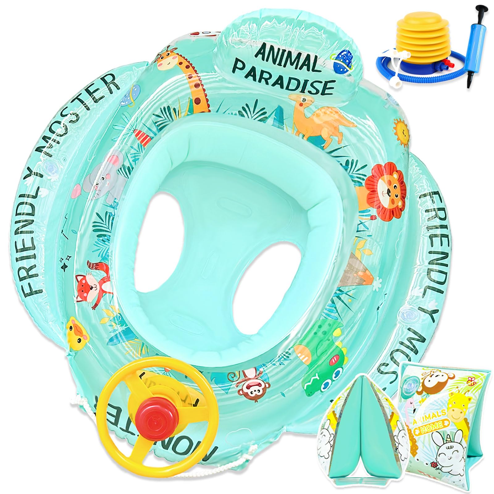 

VBACALA Автомобильная вставка для ног Животное Плавание Рука 2 типа воздушного насоса Водный поплавок, Детский поплавок, Форма, Тип, Ручка, Полупрозрачный, Узор, Поплавок, Кольцо, зелёный